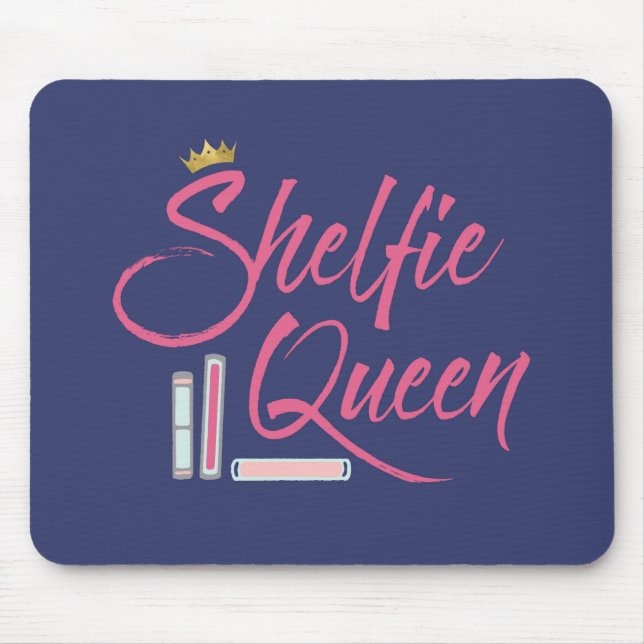 Booklover Shelfie Queen Mouse Mat (Front)