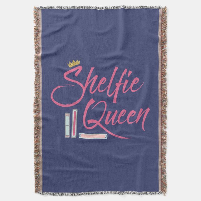 Booklover Shelfie Queen Throw Blanket (Front Vertical)