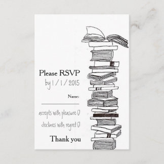Booklovers Wedding Invitation RSVP Card