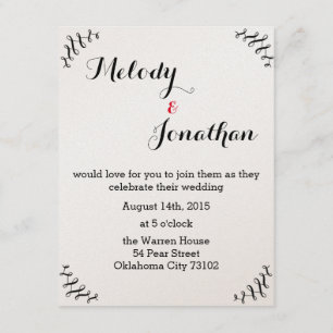 Booklovers Wedding Invitation with red ampersand