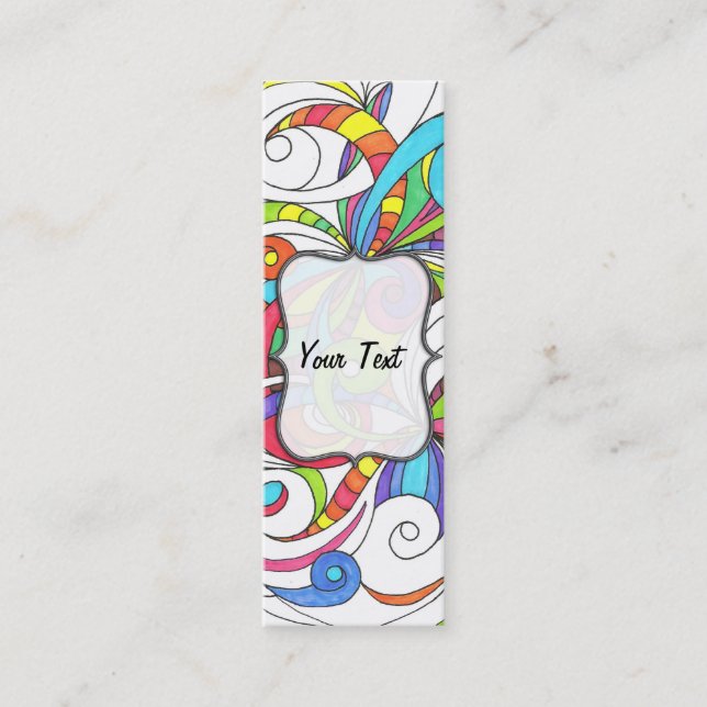 Bookmark Business Card Floral abstract background (Front)