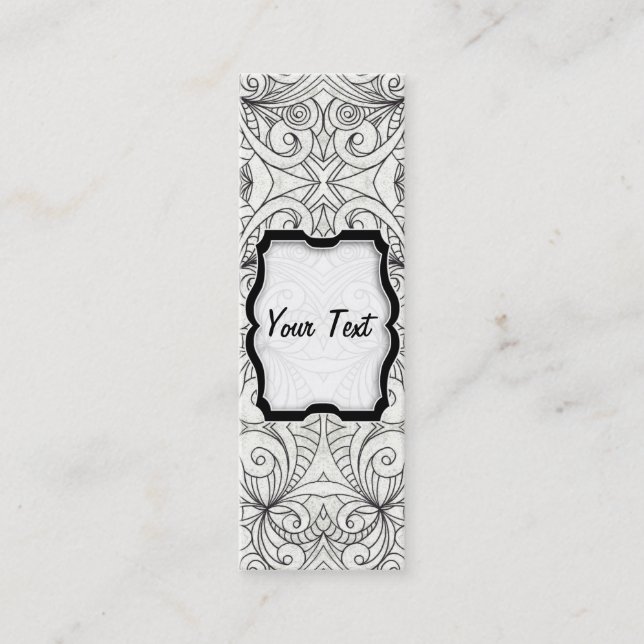 Bookmark Business Card Floral abstract background (Front)