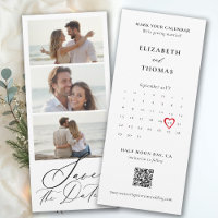 Bookmark Calendar Heart Photo Strip Modern Wedding