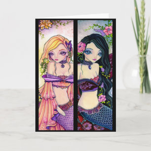 Bookmark card - Kimono Mermaid Girl