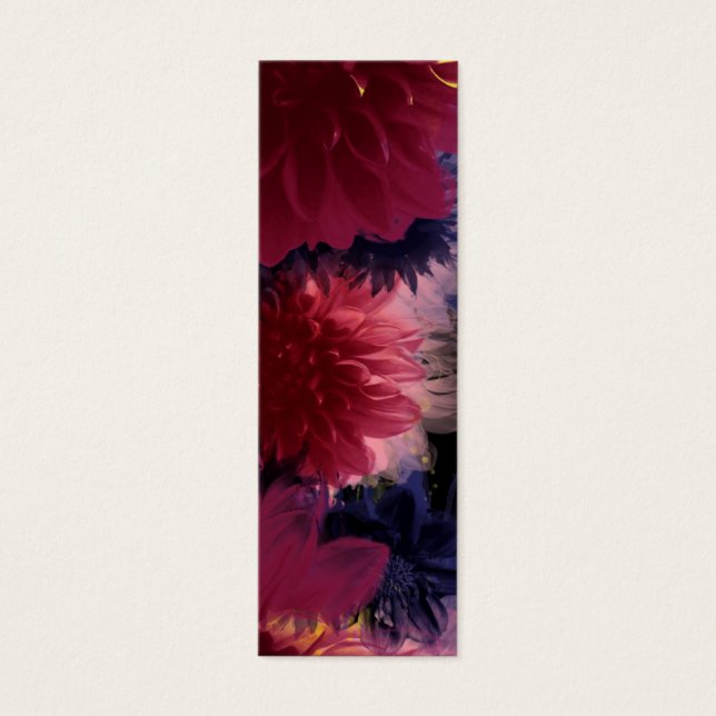 Bookmark Dark Coloured Flowers Custom Template (Front)
