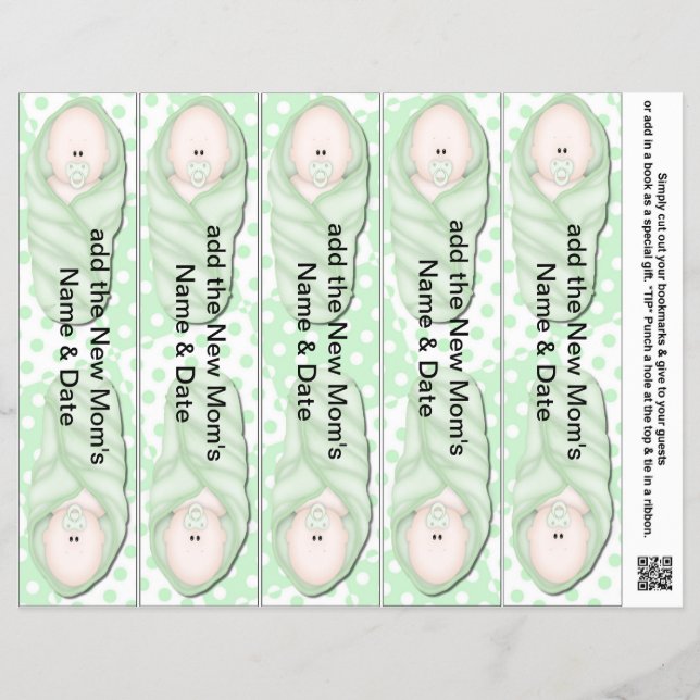 Bookmark Favours for Baby Showers Party Favours Flyer (Front)