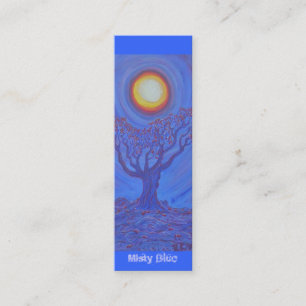 Bookmark -misty blue mini business card