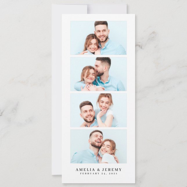 Bookmark Photo Booth l  Fun Save The Date Wedding Invitation (Back)