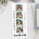 Bookmark Photo Booth Modern Save The Date<br><div class="desc">This design features a fun photo booth style format. Easily add your 4 square photos (simply take 4 selfies with your phone,  crop and upload!). Click the "Click to customize further" button to edit the text colors and background color.</div>