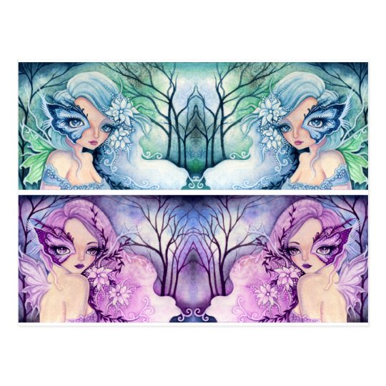 Bookmark Postcard: Blue Mask / Mauve Mask Postcard