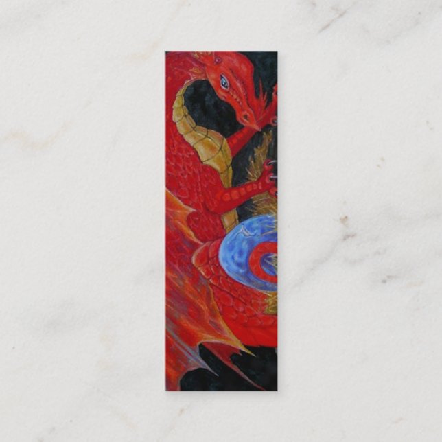 BOOKMARK - Red Dragon Mini Business Card (Front)