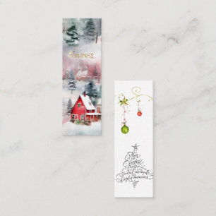 BOOKMARK Winter Happiness Holiday Wishes Mini Business Card