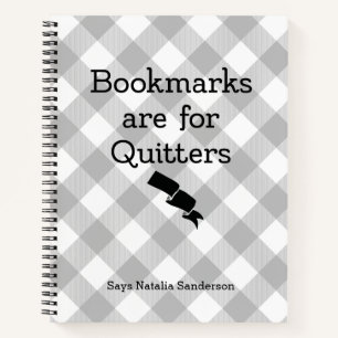 Bookmarks are for Quitters Custom Buffalo Plaid Notebook