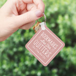 Bookmarks Are For Quitters Personalised Book Club Key Ring<br><div class="desc">This cute nerdy design for book lovers, bookworms, authors, writers, book club friends or avid readers features the funny quote "Bookmarks Are For Quitters" with two small book illustrations on a dusty rose pink background. Personalise with a line of custom text beneath; perfect for your book club name, bookstore or...</div>