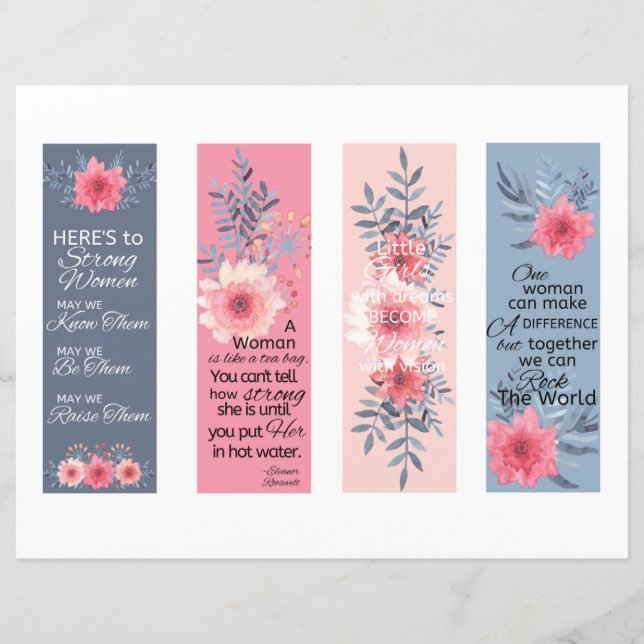 Bookmarks Inspiring Quotes for Women  (Front)