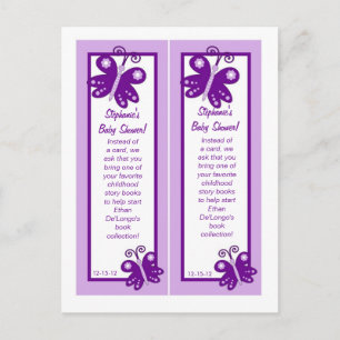 Bookmarks Wedding Dress Purple Spring Butterfly Invitation Postcard