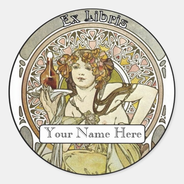 Bookplate Classic Round Sticker (Front)