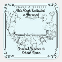 Bookplate Dedication "Thank A Teacher"