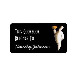 Bookplate Ex Libris Name Chef Cookbook Belongs To Label