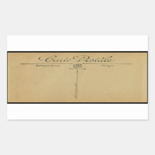 BOOKPLATE + LABEL: VINTAGE FRENCH POSTCARD RECTANG RECTANGULAR STICKER