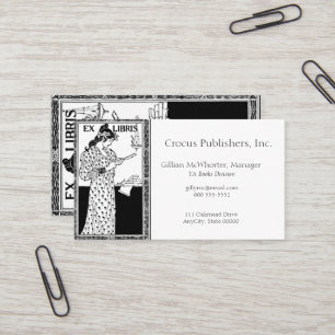 Bookplate of woman business card