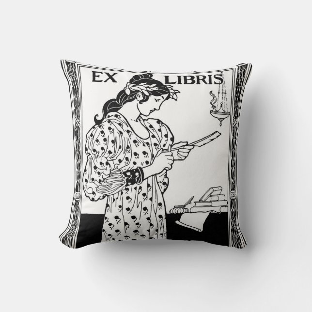 Bookplate of woman cushion (Front)