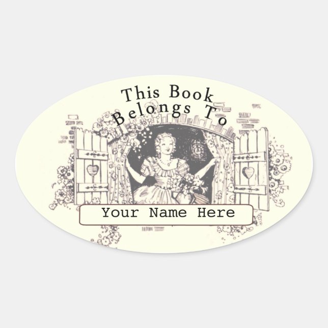 Bookplate Oval Sticker (Front)