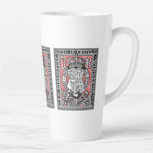 Bookplate Queen Victoria at Windsor Castle Latte Mug (Right)