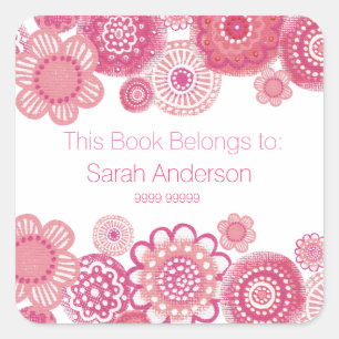 Bookplate School Stickers This Book Belongs To