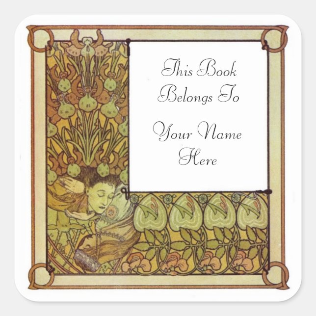 Bookplate Square Sticker (Front)