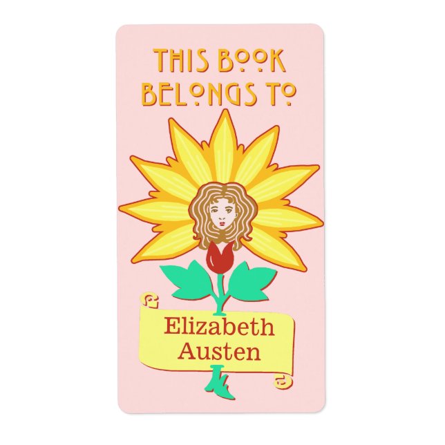 Bookplate This Book Belongs to Art Nouveau Flower (Front)