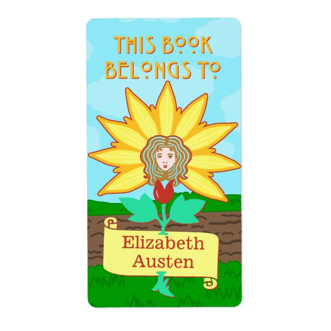 Bookplate This Book Belongs to Art Nouveau Flower (Front)