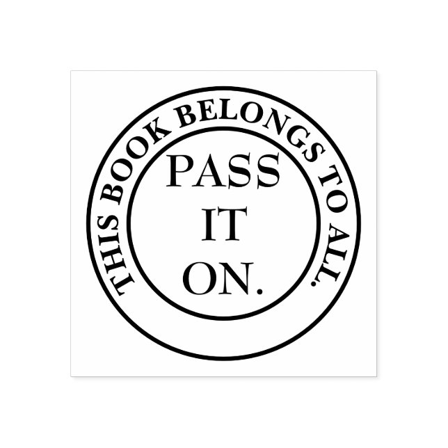 Bookplate to encourage book sharing rubber stamp (Imprint)