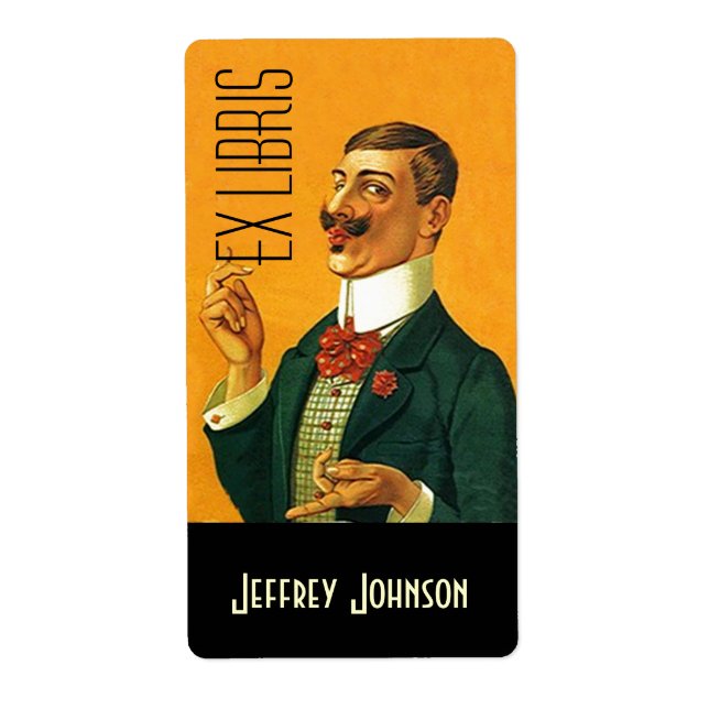 Bookplates Ex Libris Vntg Dapper Dressed Gentleman (Front)