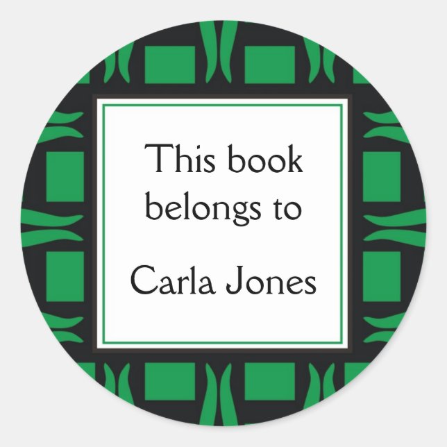 Bookplates Personalised Classic Round Sticker (Front)