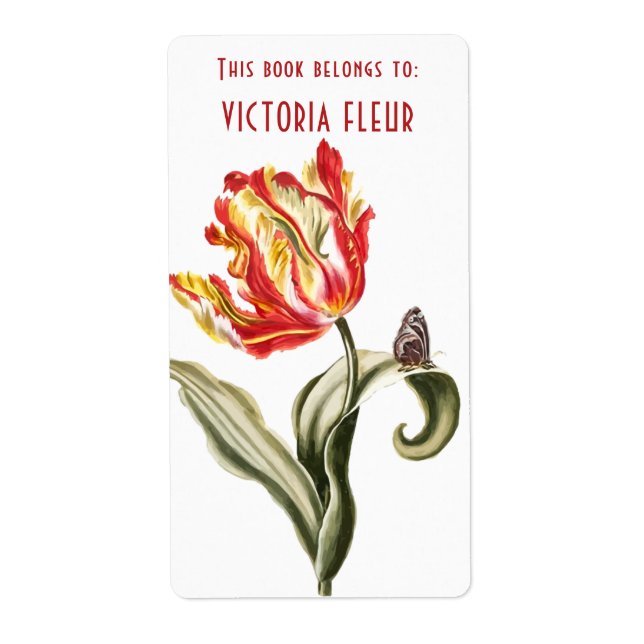 Bookplates Vintage Floral This Book Belongs to (Front)