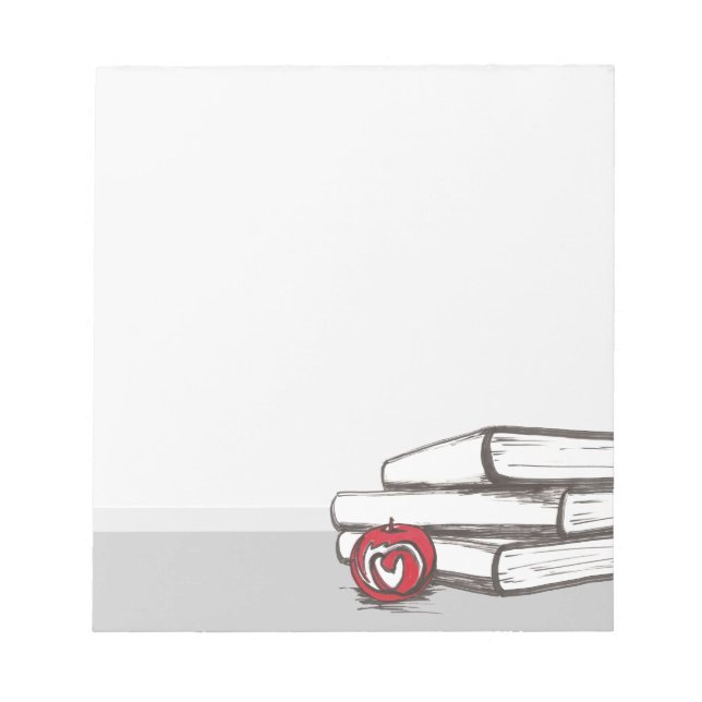 Books + An Apple | Customisable Notepad (Front)