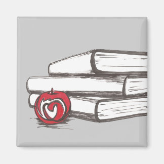 Books + An Apple | Magnet | Customisable