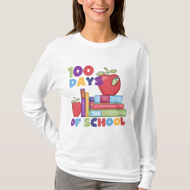 Books and Apples 100 Days of School Tshirts (Front)