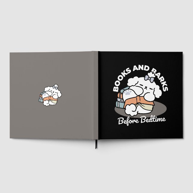 Books and Barks – Cute Sleepy Dog Reading Design (Full)