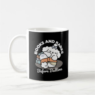 Books and Barks – Cute Sleepy Dog Reading Design Coffee Mug