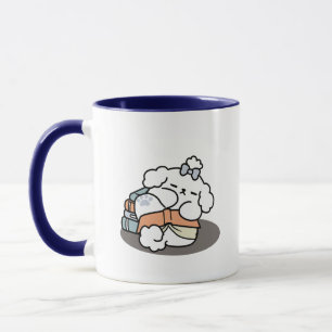 Books and Barks – Cute Sleepy Dog Reading Design Mug