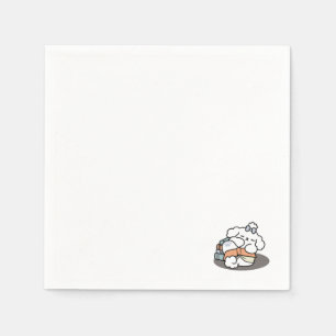 Books and Barks – Cute Sleepy Dog Reading Design Napkin