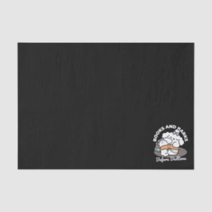 Books and Barks – Cute Sleepy Dog Reading Design Tissue Paper