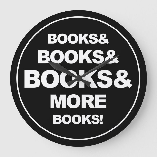 Books and books and more books large clock (Front)