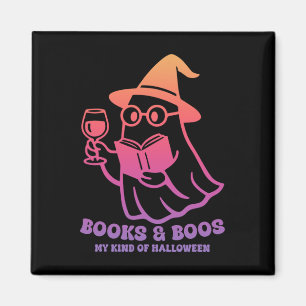 Books And Boos My Kind Of Halloween Funny Boo Hall Magnet