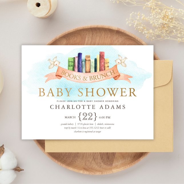 Books and Brunch Baby Shower Invitation (Creator Uploaded)