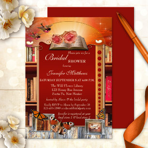 Books and Butterflies Bridal Shower Invitation
