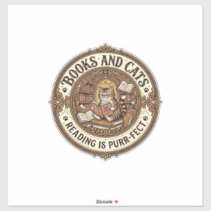 Books And Cats Cat Books Reading Vintage Vector Ar
