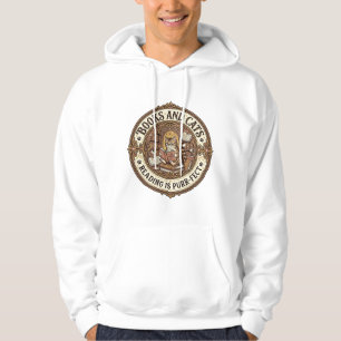 Books And Cats Cat Books Reading Vintage Vector Ar Hoodie